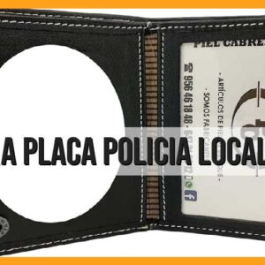 Cartera, placa, policía local