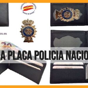 Cartera, placa Policía Nacional