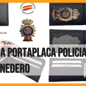 Cartera portaplaca Policía Nacional, con monedero.