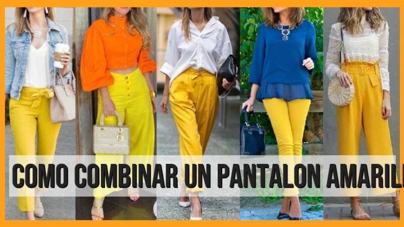 Cómo combinar un pantalón amarillo?