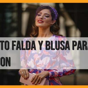 Conjunto, falda y blusa, para comunión.