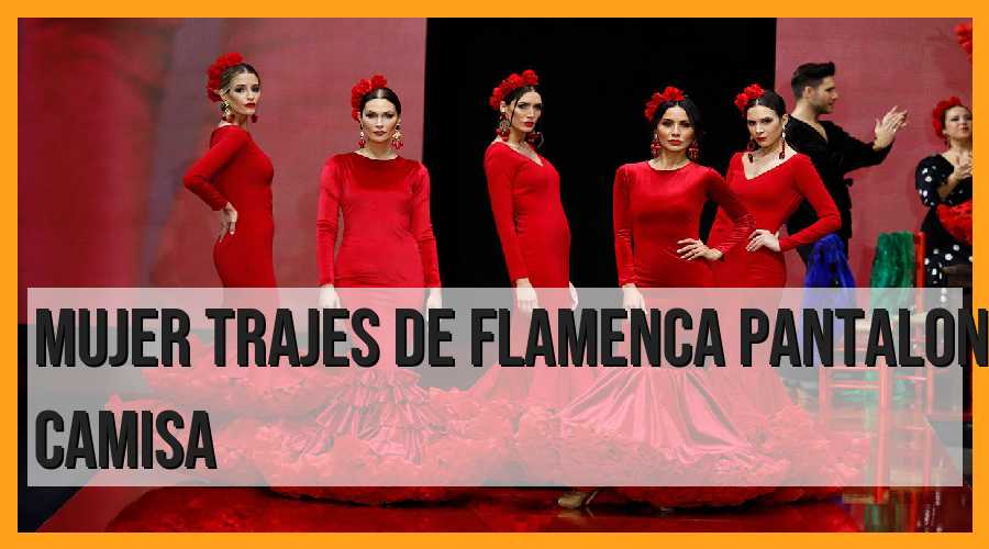 Mujer, trajes de flamenca: pantalón y camisa.