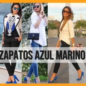 Outfit con zapatos azul marino para mujer