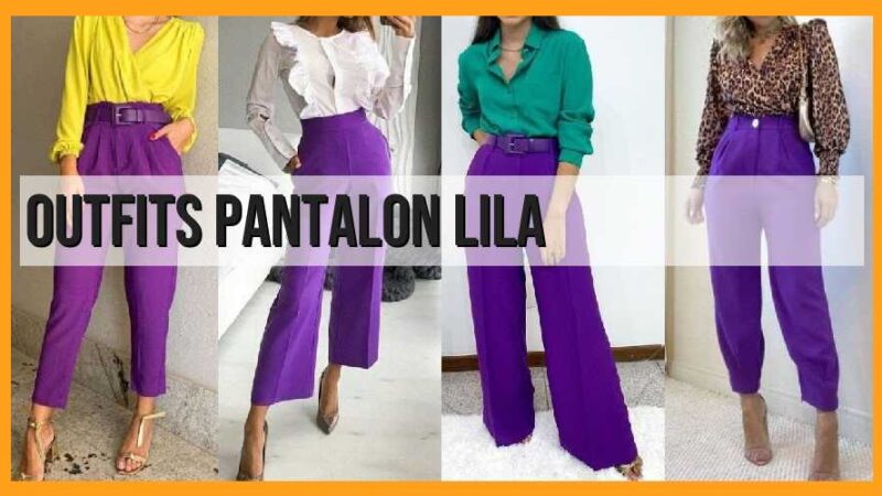 Outfits, pantalón lila