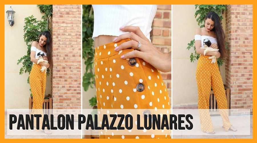 Pantalón palazzo, lunares