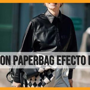 Pantalón paperbag efecto piel