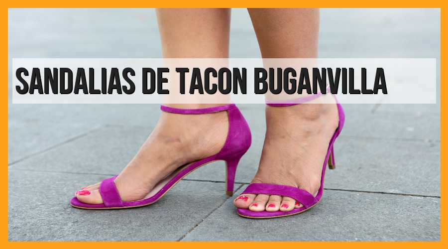 Sandalias de tacón, buganvilla